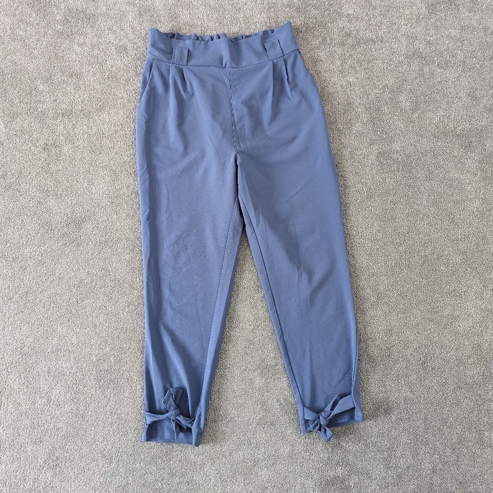 Grace Karin Women's Pull-on Trousers Size Large Tie Hem Elastic Waist